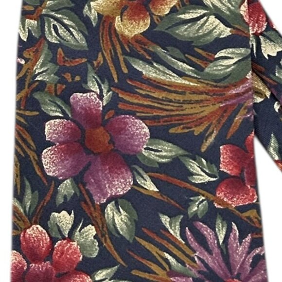 Vtg Christian Dior Silk Necktie Purple Dark Floral Whimsigoth Luxury Designer - Picture 2 of 5